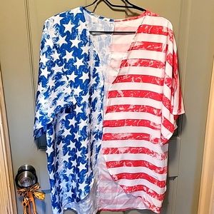 RED WHITE & BLUE NWOT COVER-UP